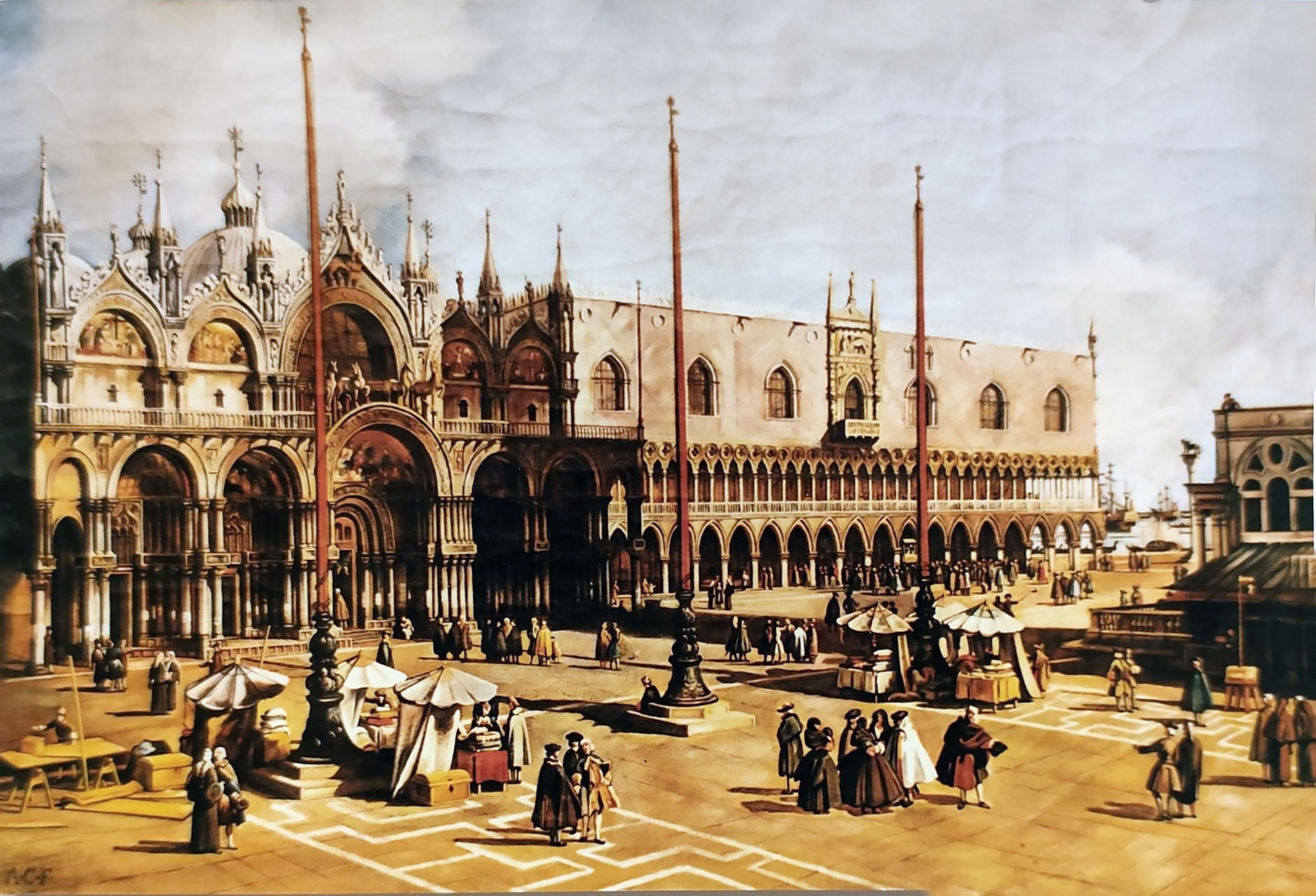 LA BASILICA DI SAN MARCO E IL PALAZZO DUCALE-CANALETTO